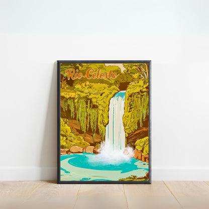 Rio Celeteste Vintage Travel Poster - Costa Rica’s Hidden Blue Paradise
