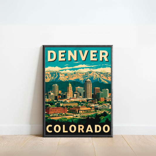Denver Vintage Travel Poster