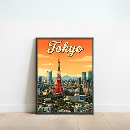 Tokyo Vintage Travel Poster - After Sun Set
