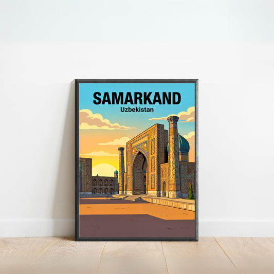 Samarkand Vintage Travel Poster - Uzbekistan
