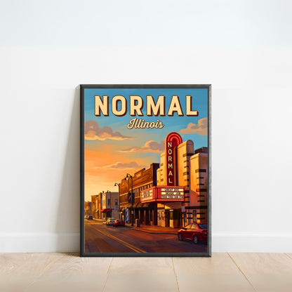 Normal, Illinois Vintage Travel Poster - Afternoon Streets Vibe