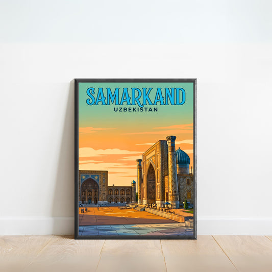 Samarkand Vintage Travel Poster - Jewel of Uzbekistan