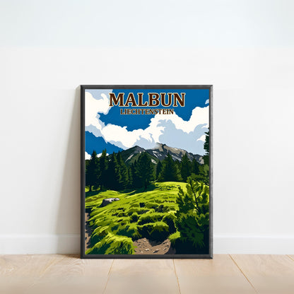 Malbun Vintage Travel Poster - Alpine Serenity