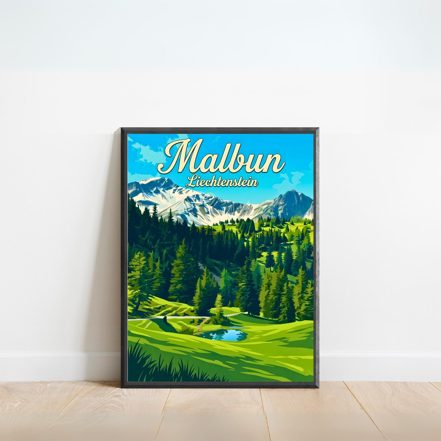 Malbun Vintage Travel Poster - Alpine Dreams