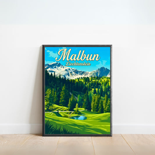 Malbun Vintage Travel Poster - Alpine Dreams