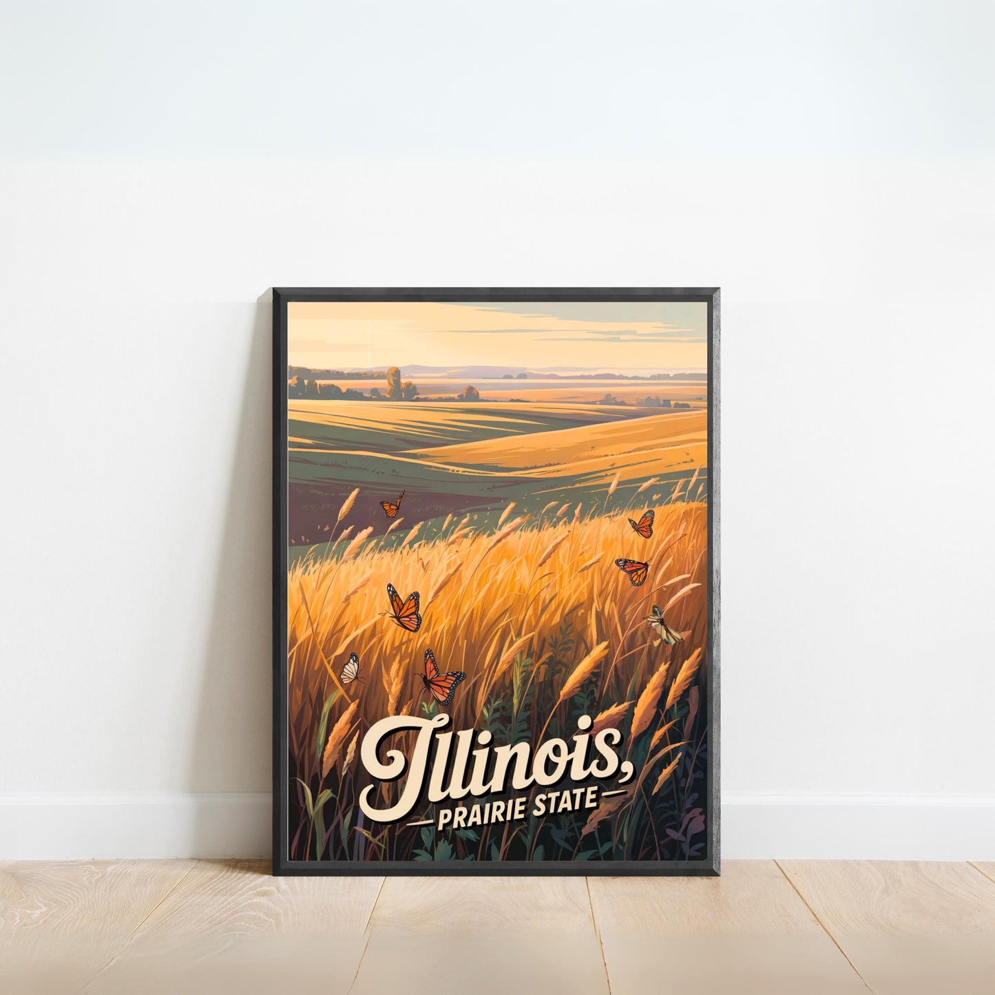 Illinois Vintage Travel Poster -  The Great Illinois Plains