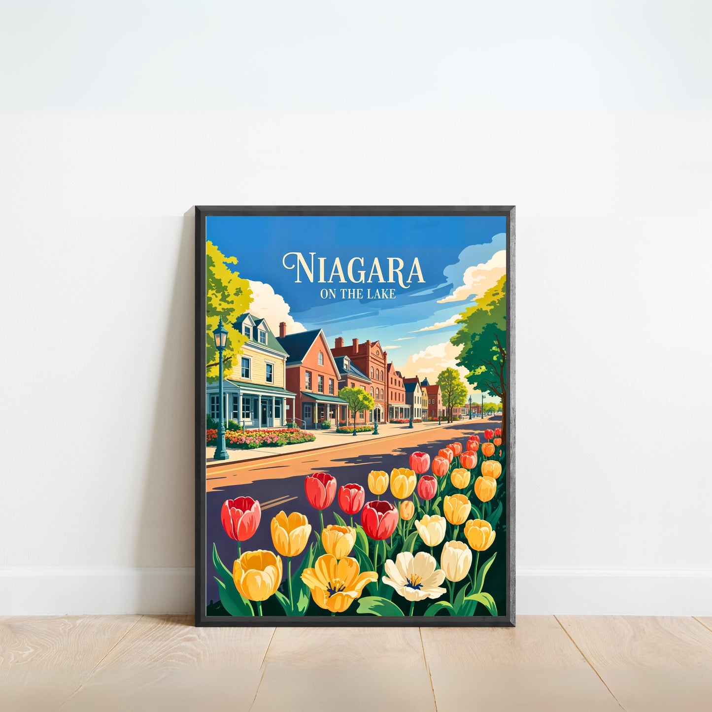 Niagara-on-the-Lake Vintage Travel Poster - Queen Street in Bloom