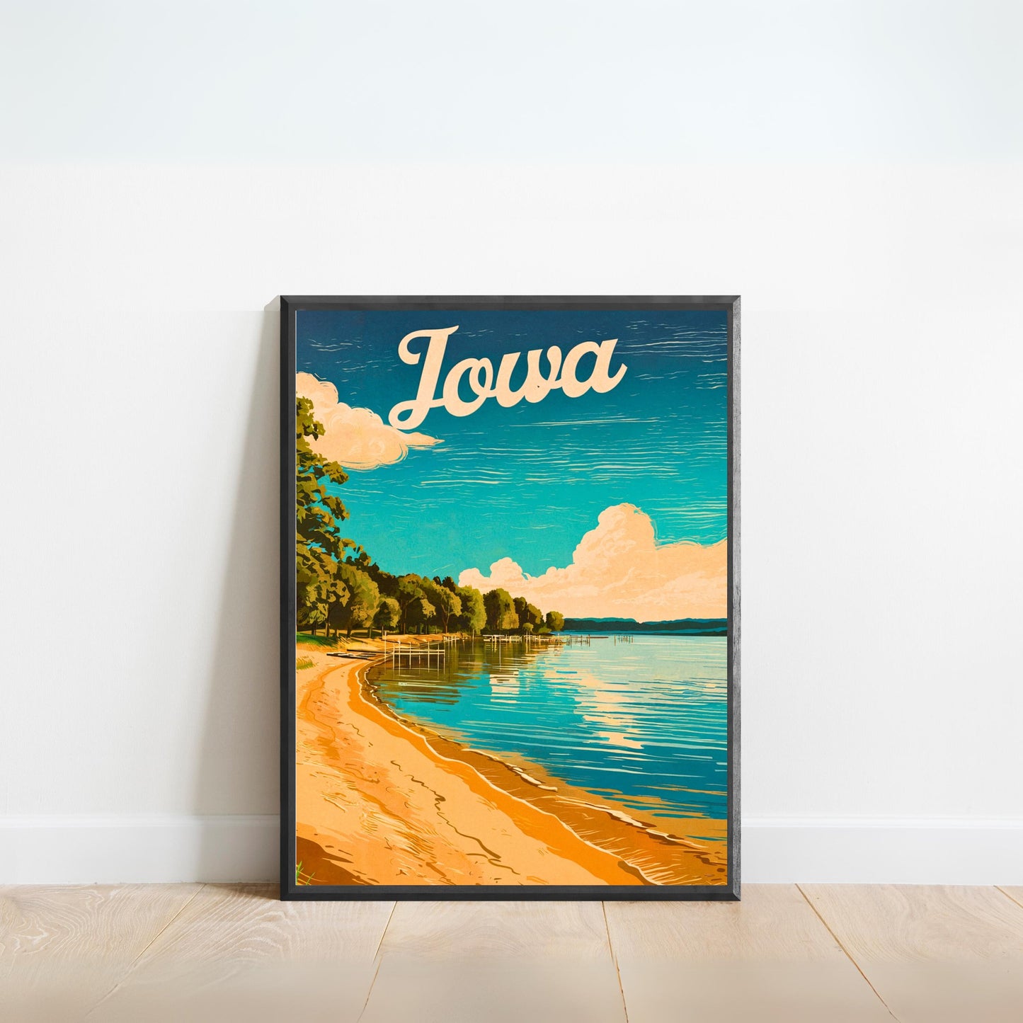 Iowa Vintage Travel Poster  - Tranquil Lake