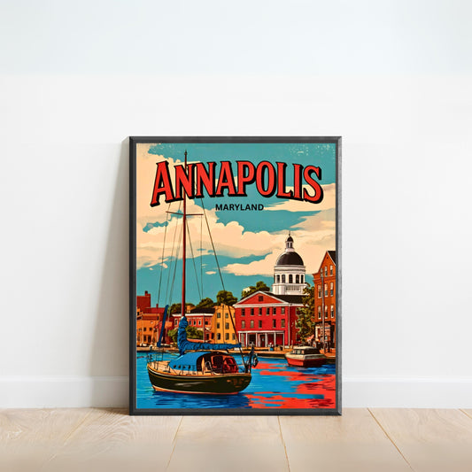 Annapolis, Maryland Vintage Travel Poster - Captivating Historical Harbor