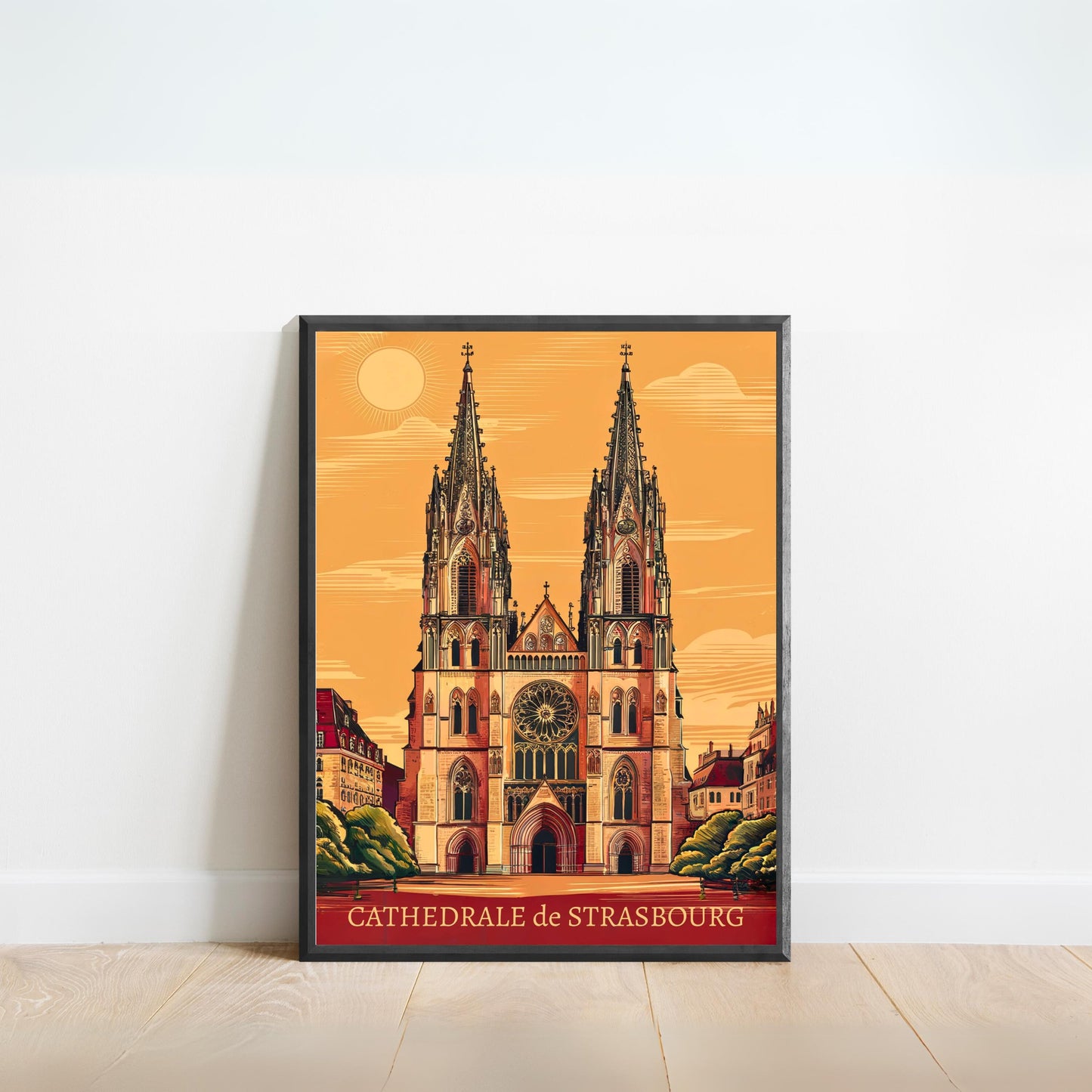 Strasbourg Cathedral Vintage Travel Poster