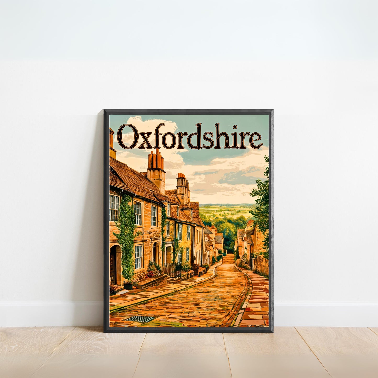 Oxfordshire Vintage Travel Poster - Captivating Countryside Street