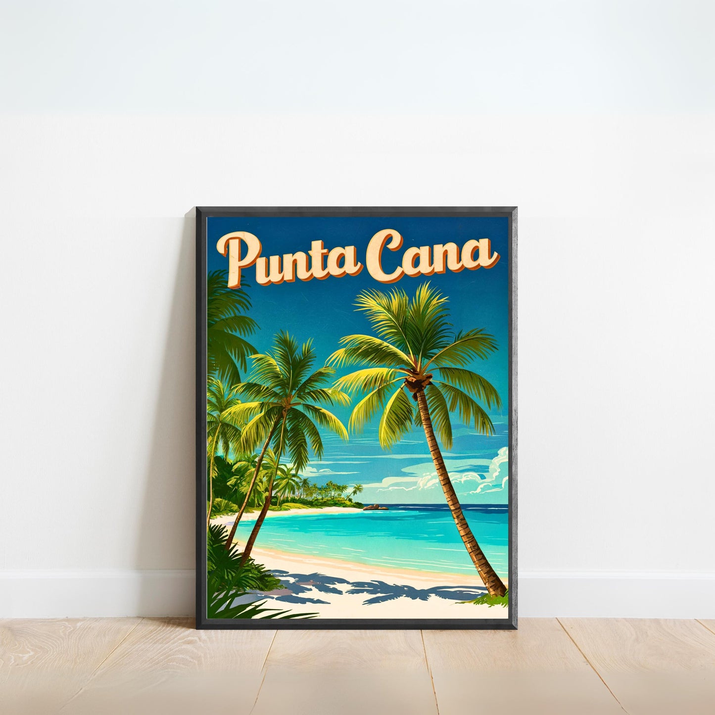 Punta Cana Vintage Travel Poster - Island Paradise in Dominican Republic