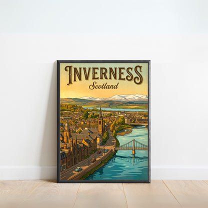 Inverness Vintage Travel Poster - Northern Urban Calm