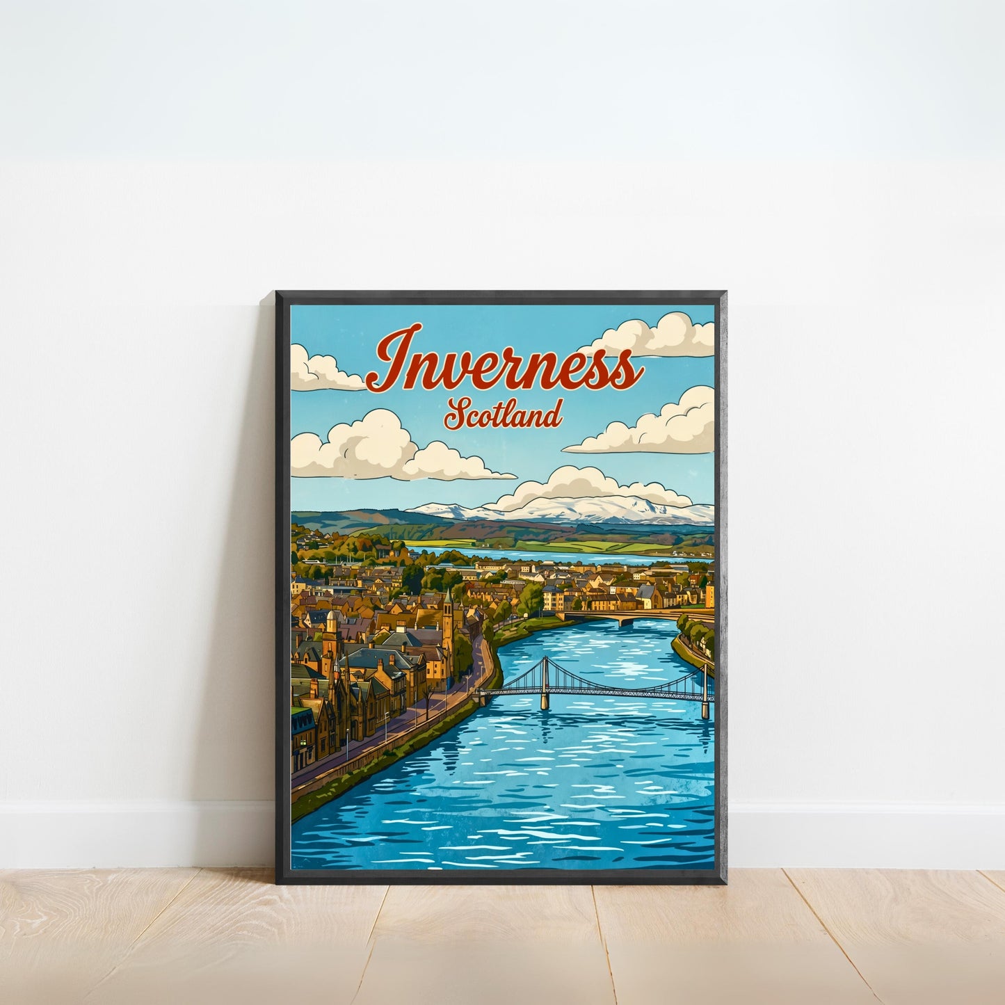 Inverness Vintage Travel Poster - Aerial View