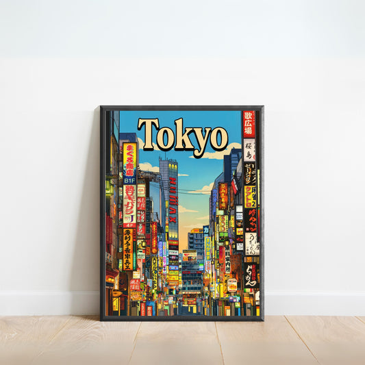 Tokyo Vintage Travel Poster - Neon Dreams