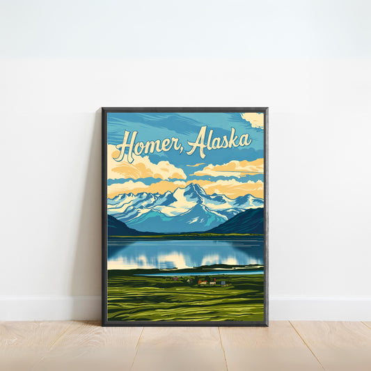 Homer Vintage Travel Poster - Discover Alaska’s Wild Beauty