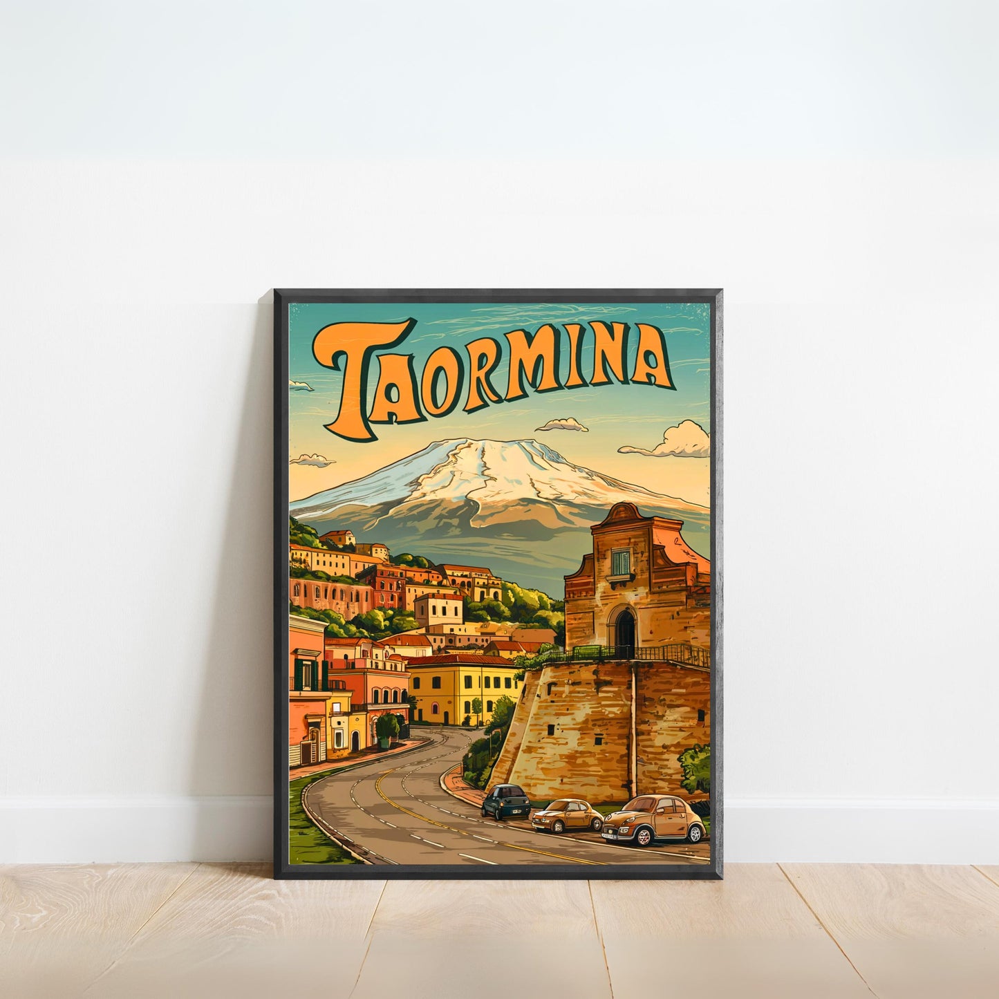 Taormina Vintage Travel Poster - City Street