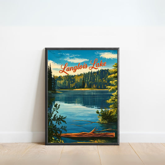 Langlois Lake Vintage Travel Poster - A Tranquil Escape in Nature