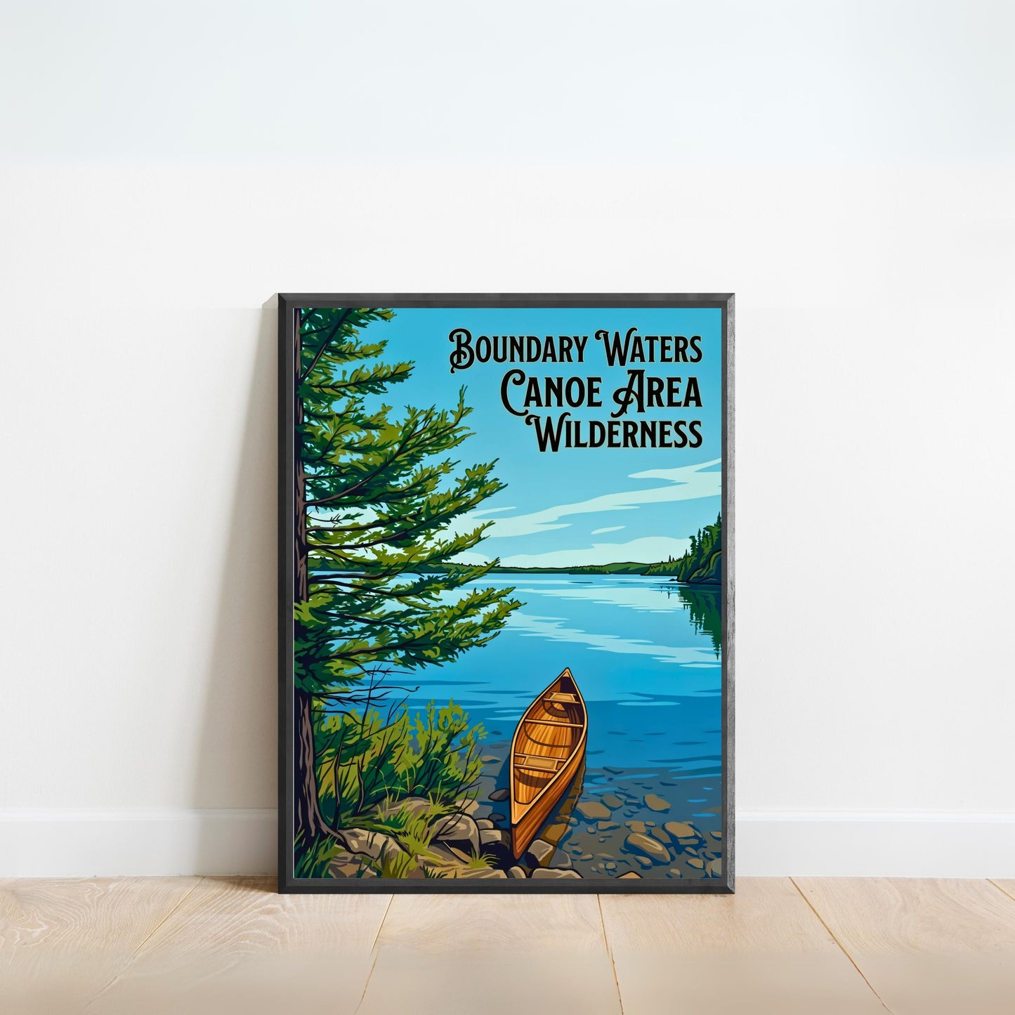 Boundary Waters Canoe Area Wilderness Vintage Travel Poster