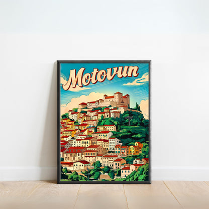 Motovun Vintage Travel Poster - A Medieval Escape