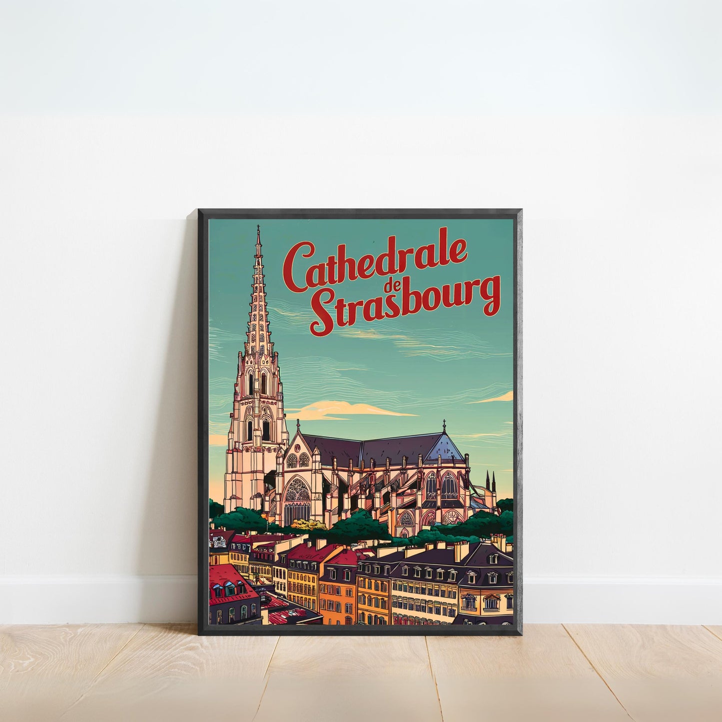 Strasbourg Cathedral Vintage Travel Poster - Cathedral of Our Lady of Strasbourg