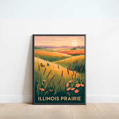 Illinois Vintage Travel Poster -  Prairie State
