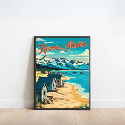 Homer Vintage Travel Poster - A Coastal Alaskan Paradise