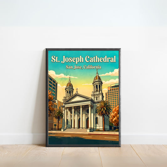 St. Joseph Cathedral Vintage Travel Poster -  Historic Grace