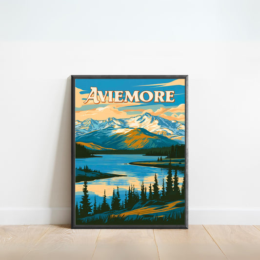 Aviemore Vintage Travel Poster - Nature’s Highland Gem