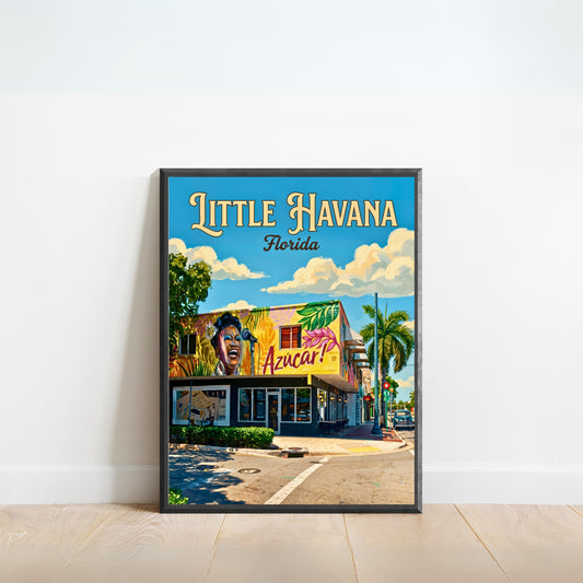 Little Havana Vintage Travel Poster - Mesmerizing Street