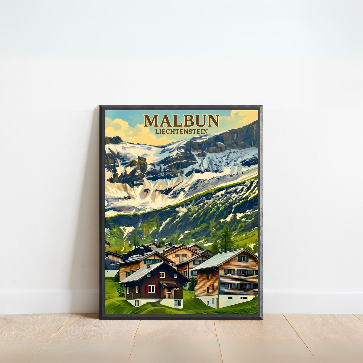 Malbun Vintage Travel Poster - Mountain Charm