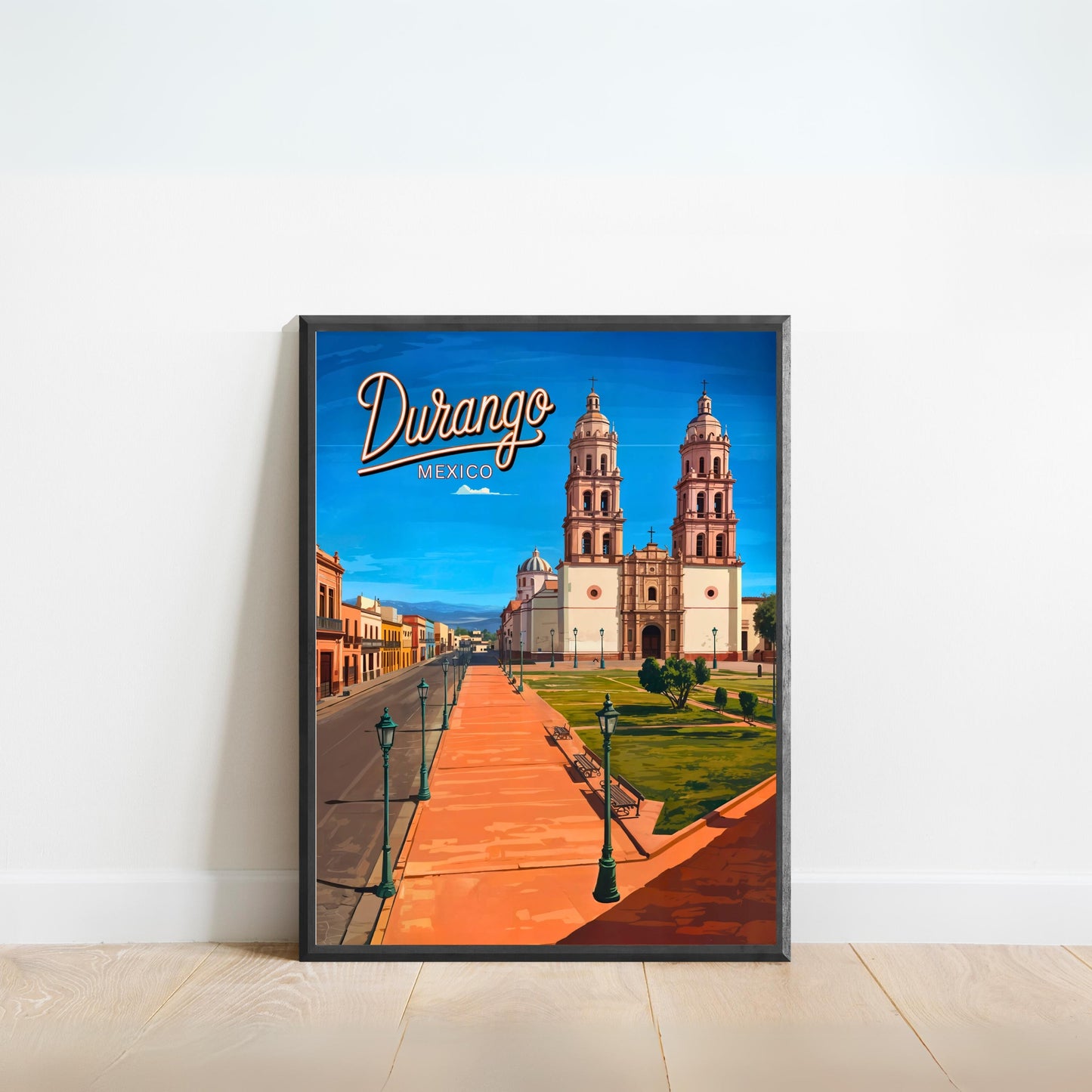 Durango Vintage Travel Poster - Where the Cathedral Rises