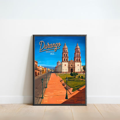 Durango Vintage Travel Poster - Where the Cathedral Rises