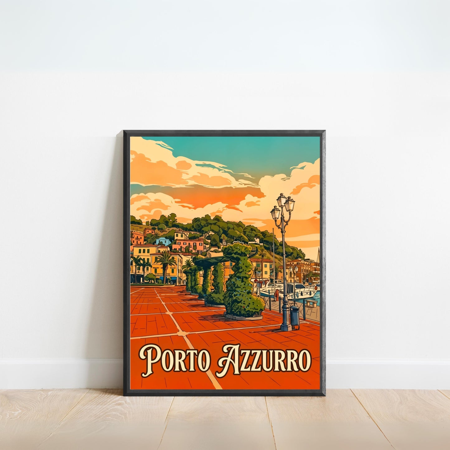 Porto Azzurro Vintage Travel Poster - Colors of Elba