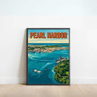 Pearl Harbor Vintage Travel Poster