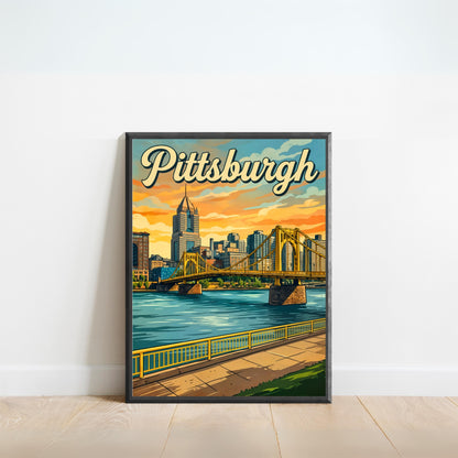 Pittsburgh Vintage Travel Poster