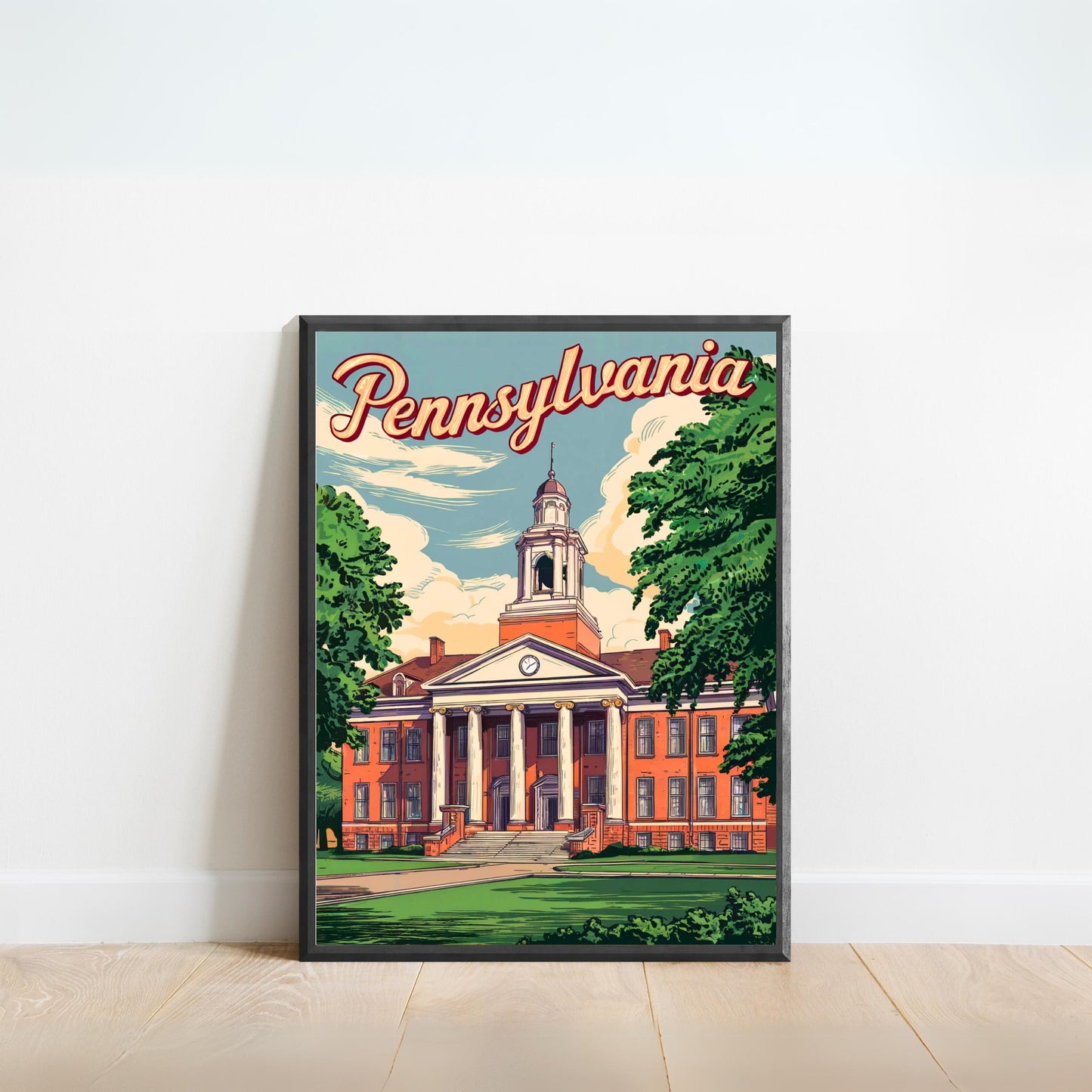 Pennsylvania, State College Vintage Travel Poster - Penn State Pride