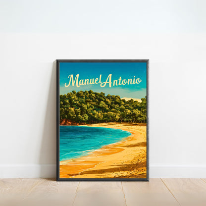 Manuel Antonio Vintage Travel Poster - Mesmerizing Beach, Costa Rica
