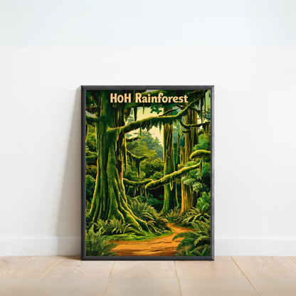 Hoh Rainforest Vintage Travel Poster