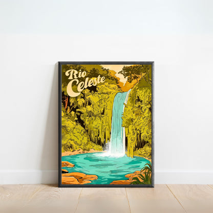 Rio Celeteste Vintage Travel Poster - Costa Rica