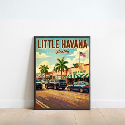 Little Havana Vintage Travel Poster -  Street Life