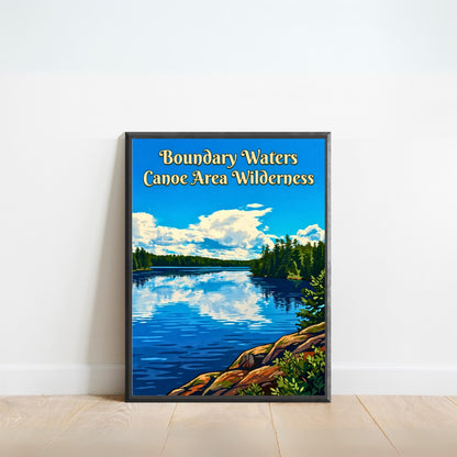 Boundary Waters Canoe Area Wilderness Vintage Travel Poster - Where the Wild Waters Flow