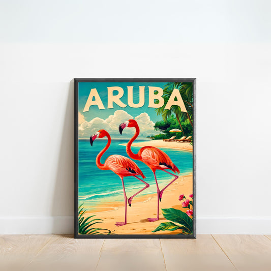Aruba Vintage Travel Poster