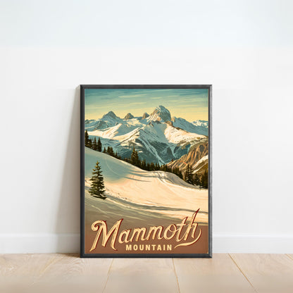 Mammoth Mountain Vintage Travel Poster - Majestic Mountain Views
