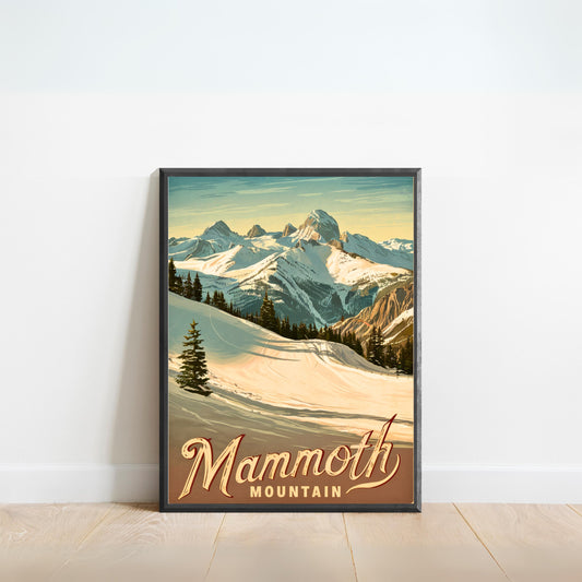 Mammoth Mountain Vintage Travel Poster - Majestic Mountain Views