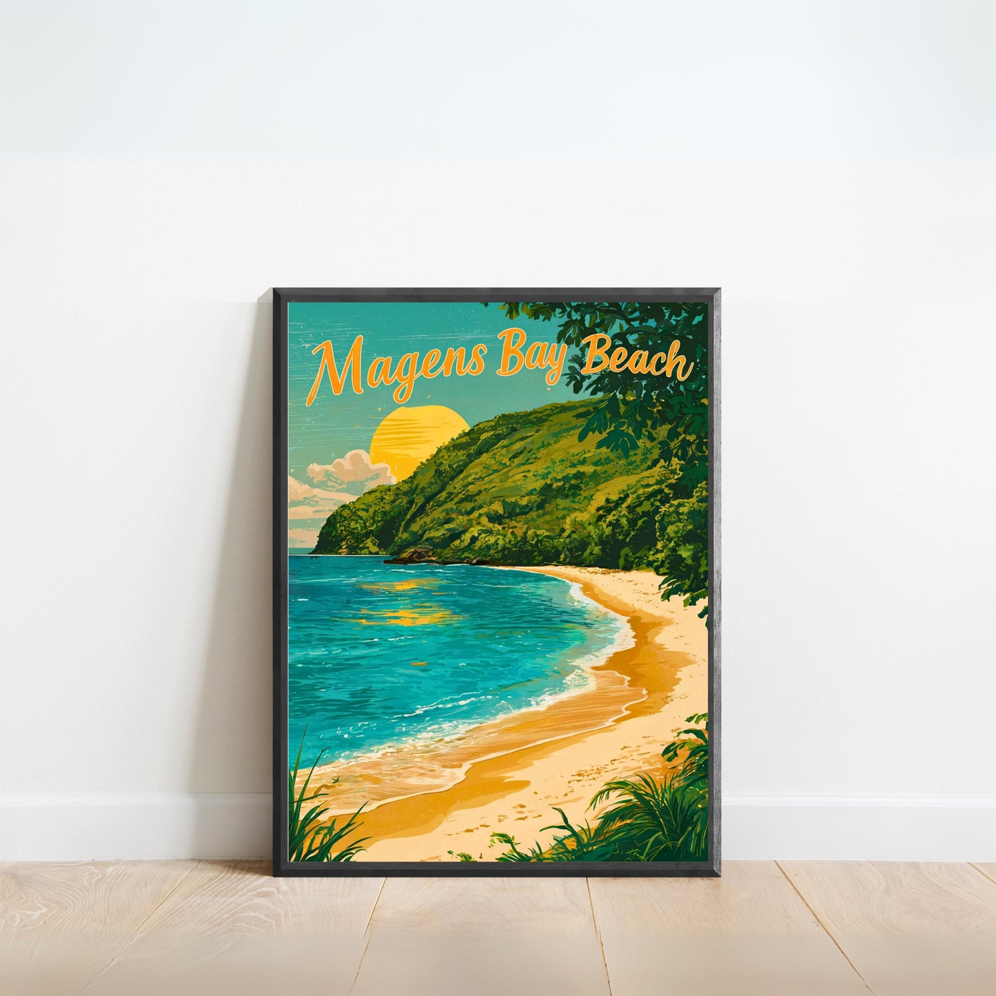 Magens Bay Beach Vintage Travel Poster - Calm Beach in Virgin Islands