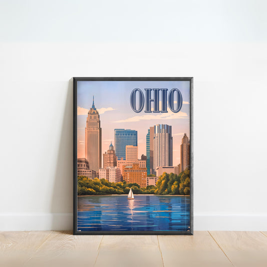 Ohio Vintage Travel Poster - Wonders of the Buckeye State