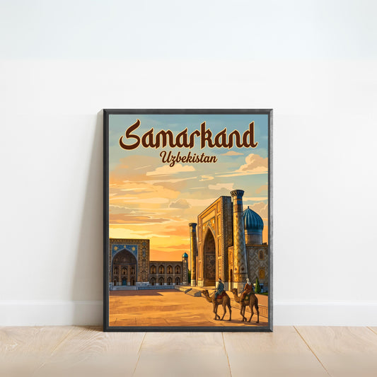 Samarkand Vintage Travel Poster - Jewel of Uzbekistan
