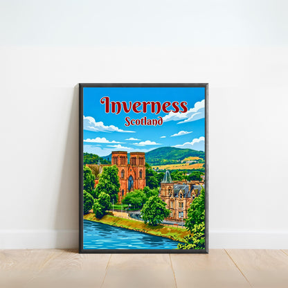 Inverness Vintage Travel Poster - Famous Church View