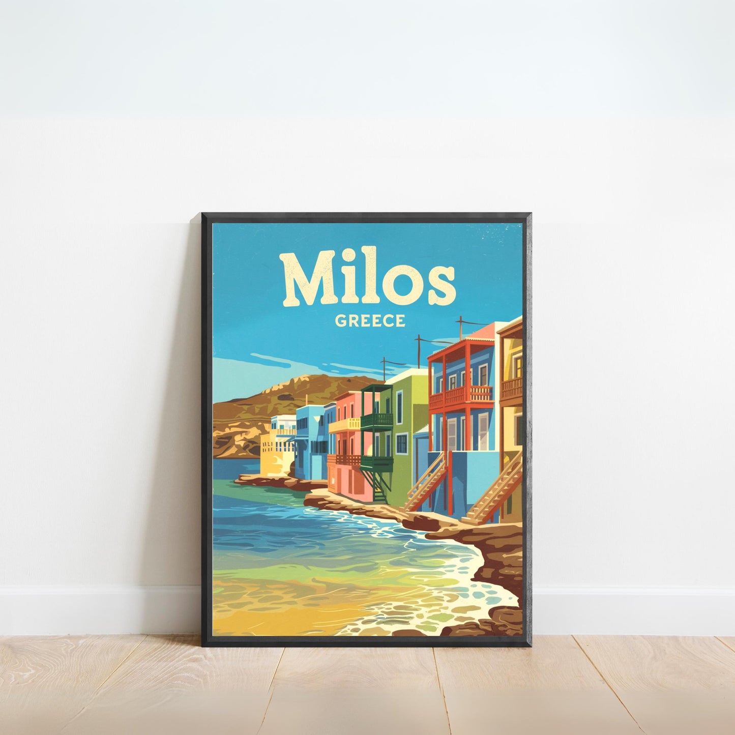 Milos Vintage Travel Poster